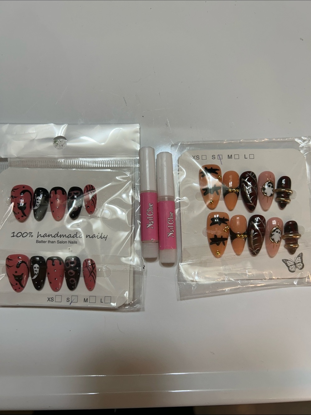 Halloween Handmade Press-On Size Small Nail Sets with Nail Glue
